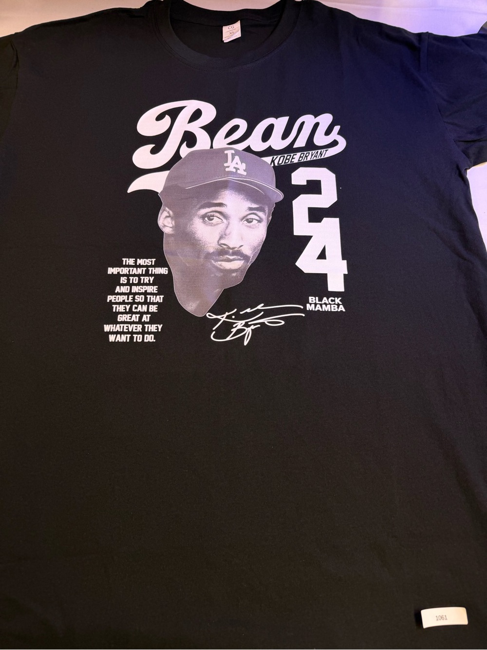 Black Graphic Crew Neck Men’s T-Shirt - 'Bean' 24 Print